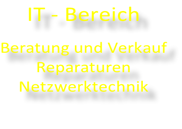 IT - Bereich  Beratung und Verkauf Reparaturen Netzwerktechnik